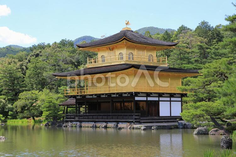 金閣寺の一風景(京都) 金閣寺,世界遺産,鹿苑寺の写真素材