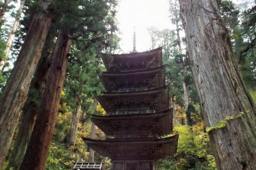 【風景写真】山形／羽黒山の風景 羽黒山,五重塔,出羽三山の写真素材