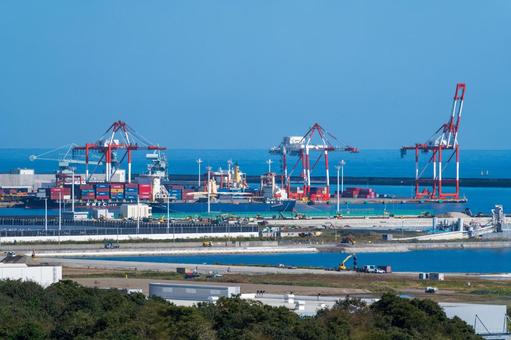 Hills with ocean views and coastal industrial areas, JPG Hills with ocean views and coastal industrial areas, JPG