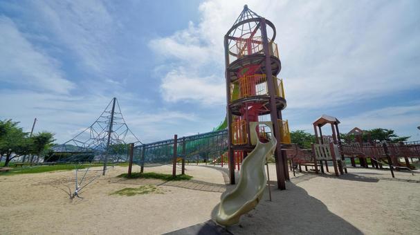 Photo, slide away, slide, park, 