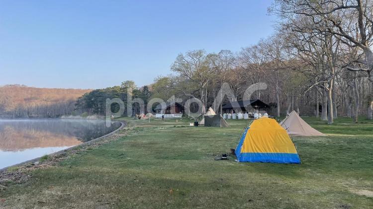 函館　大沼公園　キャンプ場 大沼,公園,キャンプ場の写真素材