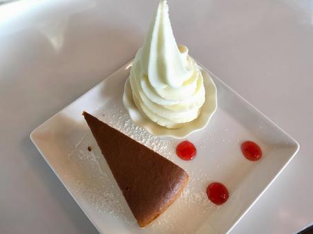 ケーキセット アイス,食べ物,おいしいの写真素材