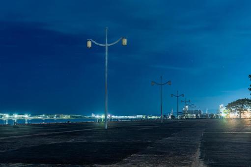 夜の宮崎ポートパーク 夜景,夜,空の写真素材