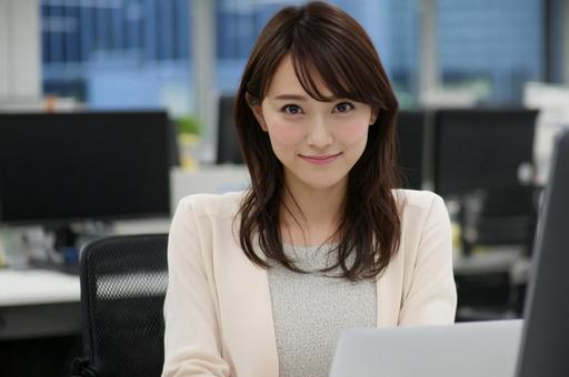 デスクワークするビジネスウーマン-19の写真