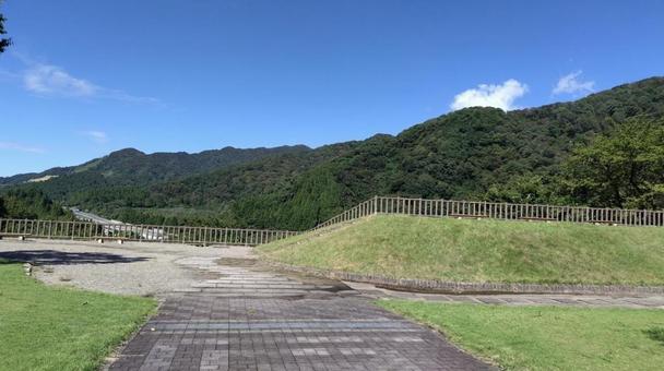 山 山 山,サービスエリア,景色の写真素材