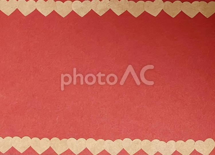 ハート茶色い　上下　ベース赤 ハート,背景,素材の写真素材