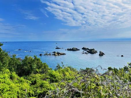黒潮海岸　太平洋側眺望 自然,風景,黒潮の写真素材