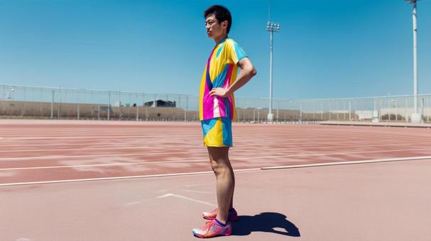 陸上競技を楽しむ若い男性3 陸上競技を楽しむ若い男性3の写真