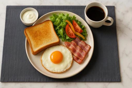 朝食プレート(洋風・大理石・コーヒー) 朝食プレート(洋風・大理石・コーヒー)の写真