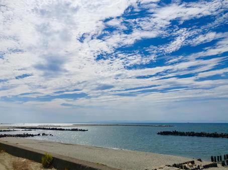 新潟の海 新潟の海 海,波,空の写真素材