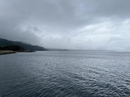 Photo, sea, fog, cloudy weather, 