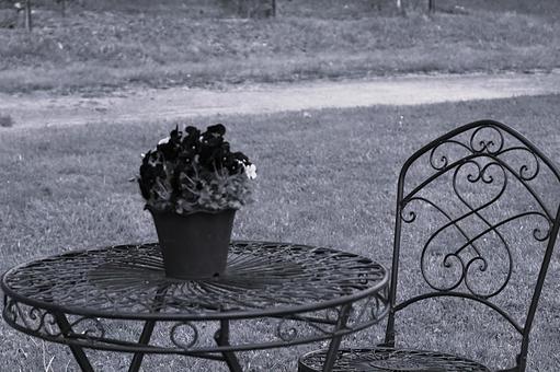 Forest Garden - Table and Chairs - Monochrome, JPG Forest Garden - Table and Chairs - Monochrome, JPG