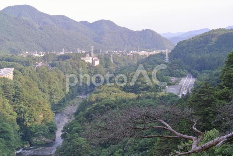 鬼怒川の風景 鬼怒川,栃木県,渓谷の写真素材