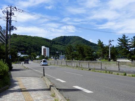 浅虫温泉を貫く国道4号 浅虫温泉,青森市,浅虫の写真素材