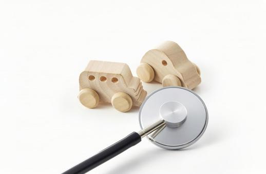 自動車　聴診器　検査　車検　査定 自動車,車,聴診器の写真素材