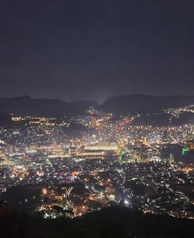 長崎 稲佐山から見える夜景 長崎 稲佐山から見える夜景 長崎,稲佐山,夜景の写真素材
