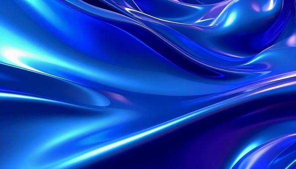 青いメタリックな流体金属　背景の写真