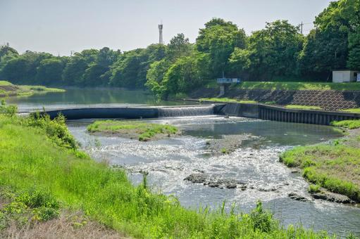 浜松市 井伊谷川と新清水堰（静岡） 井伊谷川,新清水堰,浜松市の写真素材