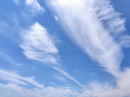 綺麗な雲が浮かぶ青空の写真