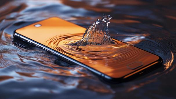 水没したスマートフォン スマホ,水,落とすの写真素材