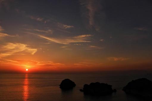 雑賀崎からの夕日 雑賀崎からの夕日の写真