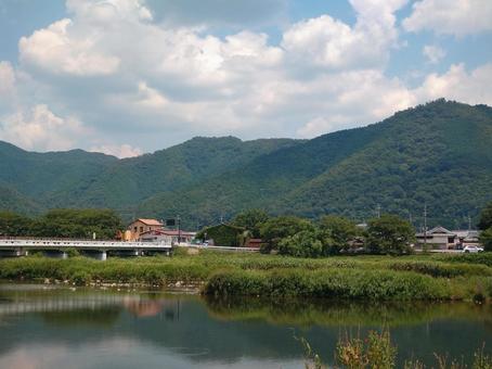 山と川と雲・日本の自然風景 山と川と雲・日本の自然風景の写真