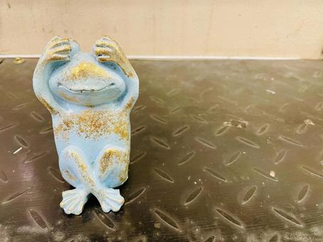カエルのオブジェ カエルのオブジェの写真
