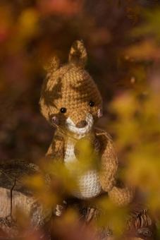 秋のあみぐるみ 秋,壁画,紅葉の写真素材