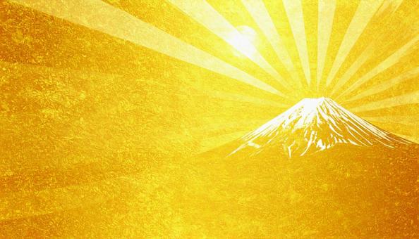富士山 光 金色の紙の質感のある背景 富士山 光 金色の紙の質感のある背景の写真