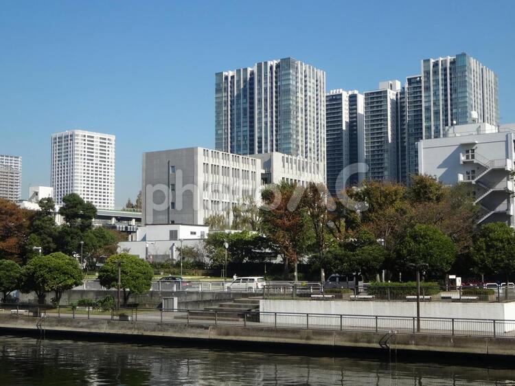港区　高浜運河から　東京海洋大学方面 品川駅,高浜運河,東京海洋大学の写真素材