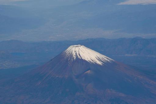 飛行機から見える富士山 富士山,飛行機から,飛行機の写真素材