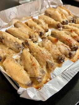 手羽中ガーリック焼き 手羽中ガーリック焼き 食事,ご飯,手羽中の写真素材
