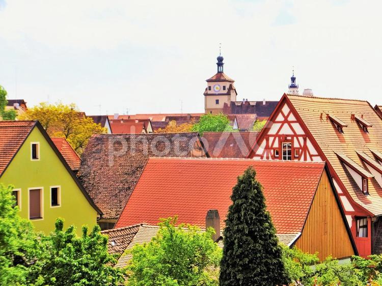 ローテンブルクの風景５月 ローテンブルク,ドイツ,５月の写真素材