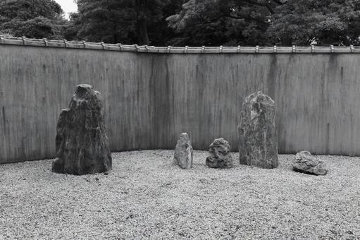 枯山水 枯山水 枯山水,モノクロ,日本庭園の写真素材