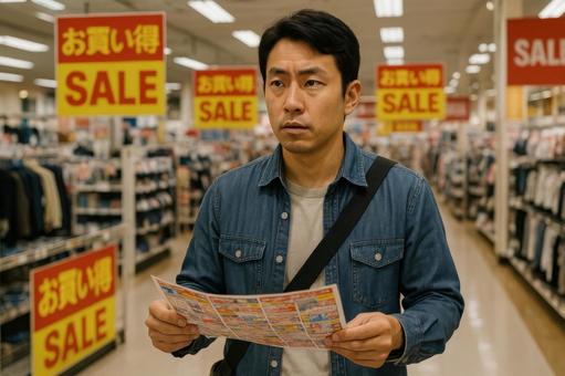 お買い得探す男性 お買い得探す男性の写真