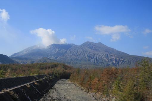 黒神ビュースポットから見た桜島 黒神ビュースポットから見た桜島 桜島,火山,活火山の写真素材