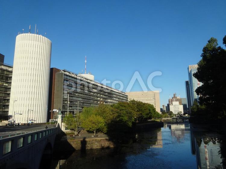 竹橋と毎日新聞本社など 竹橋,千代田区,一ツ橋の写真素材