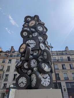 サンラザール駅 時差,パリ,フランスの写真素材