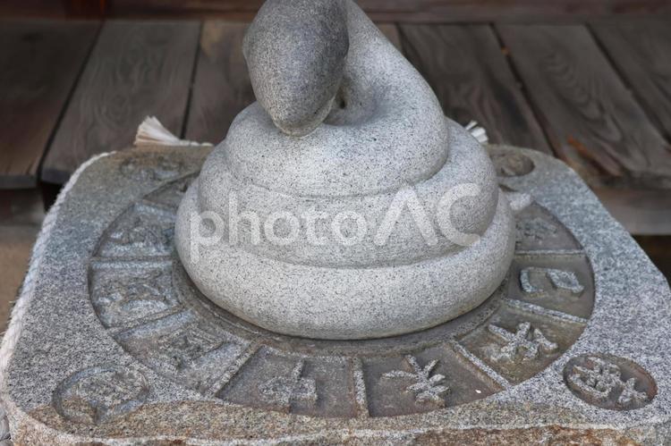 高松市琴平神社の蛇の石像の風景 背景,ヘビ,石像の写真素材