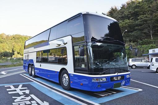 三菱ふそうエアロキング　高速バス　JR中 夜行バス,高速バス,旅行の写真素材