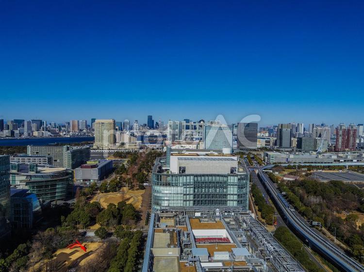 【東京都】テレコムセンターからの風景 お台場,レインボーブリッジ,テレコムセンターの写真素材