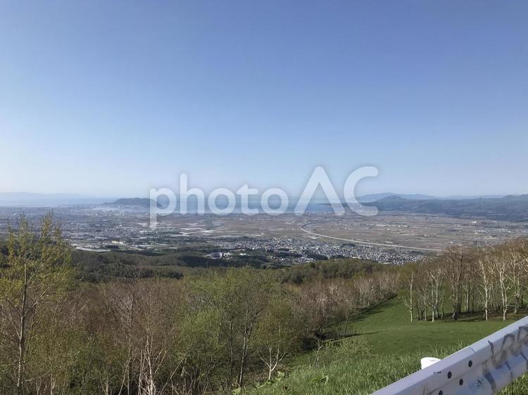 大野平野と函館山 風景,大野平野,函館の写真素材