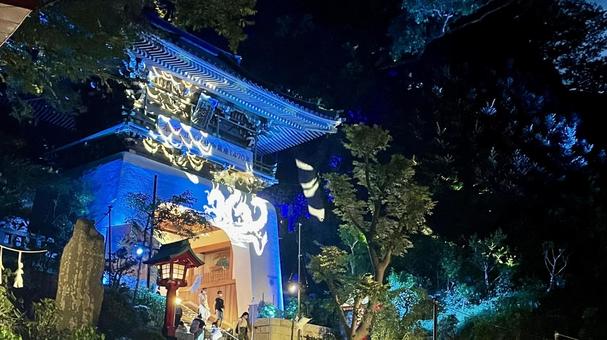 江ノ島ライトアップ 江ノ島ライトアップ 祭り,ライトアップ,江島神社の写真素材