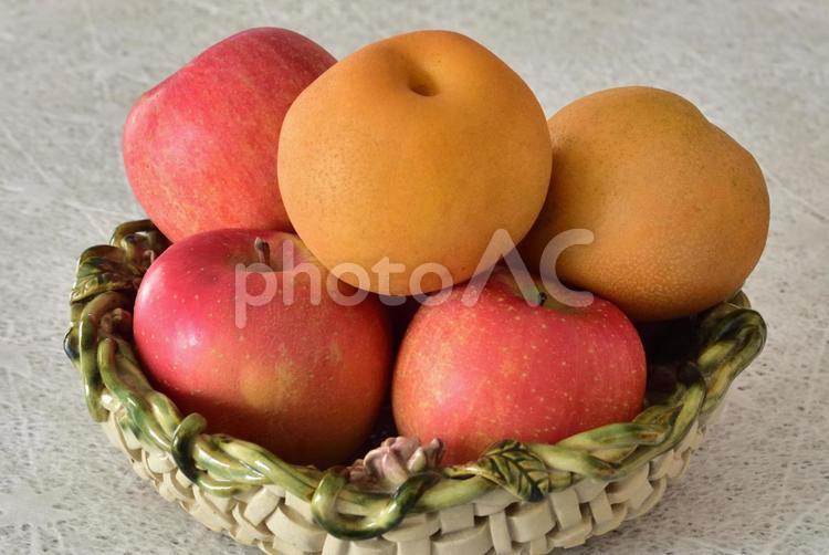 梨とリンゴ 梨,リンゴ,フルーツの写真素材