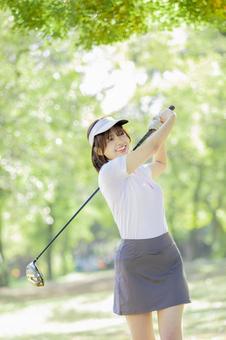 女性 ゴルフ 女性 ゴルフ ゴルフ,女性,人物の写真素材