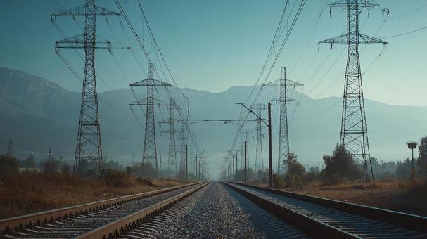 青空の下、線路が続く 青空の下、線路が続くの写真