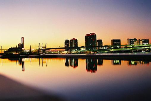 夜明けの東京 夜景,思い出,美しいの写真素材