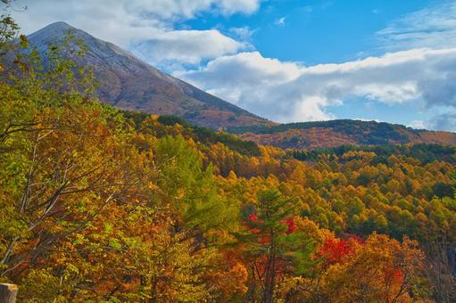磐梯山の秋 紅葉,秋,山の写真素材