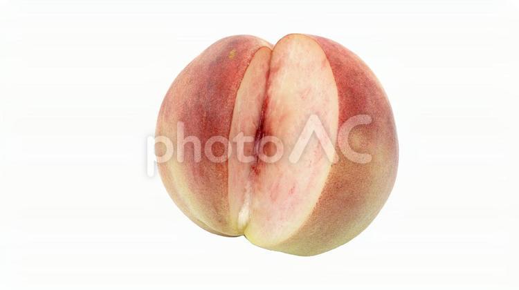桃　果肉　マクロ撮影（背景透過） 桃,peach,果物の写真素材