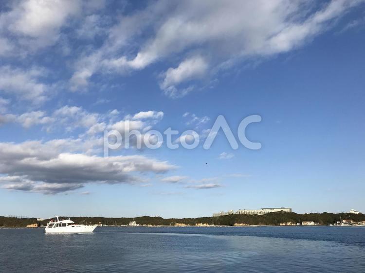 船のある風景 海,船,空の写真素材
